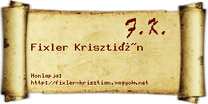 Fixler Krisztián névjegykártya